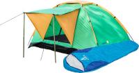 Кемпинговая палатка Sundays ZC-TT002-3 (зеленый/оранжевый со спальным мешком Baring ZC-SB022 синий)