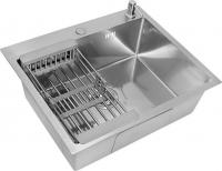 Кухонная мойка Basic CL DS Decor 60x50 (сатин, коландер, дозатор)