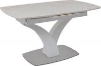 Кухонный стол Аврора Нотр Дам Moderne 1400/1800x850 (камень белый Calacata vagli/белый муар)