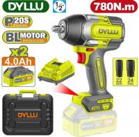 Гайковерт Dyllu DTCD1B78 (с 2-мя АКБ, кейс)