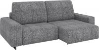 Угловой диван Rivalli Уолтер УП 1000 + оттоманка (Katrin Grey/черный муар)