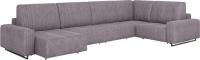 П-образный диван Rivalli Уолтер ШП 1000 + 1000 + оттоманка + угловая секция + 1000 (Tango Pebble/чер