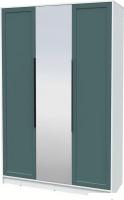Шкаф распашной Интерлиния Концепт Тренд КТ-Ш3(з) (белый платинум/верде)