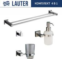 Набор аксессуаров для ванной Lauter 21SH6061 + 21SH6171 + 21SH6091 + 21SH6021 (Chrome, 4 предмета)