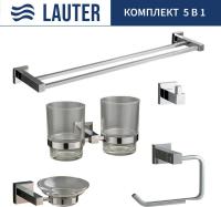 Набор аксессуаров для ванной Lauter 21SH6081 + 21SH6051 + 21SH6091 + 21SH6071 + 21SH6021 (Chrome, 5