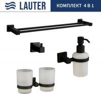 Набор аксессуаров для ванной Lauter 21SH6082 + 21SH6172 + 21SH6092 + 21SH6022 (Matt Black, 4 предмет