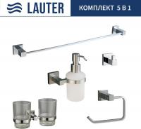 Набор аксессуаров для ванной Lauter 21SH6081 + 21SH6171 + 21SH6091 + 21SH6071 + 21SH6011 (Chrome, 5
