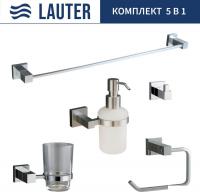 Набор аксессуаров для ванной Lauter 21SH6061 + 21SH6171 + 21SH6091 + 21SH6071 + 21SH6011 (Chrome, 5