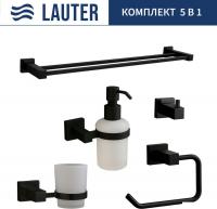 Набор аксессуаров для ванной Lauter 21SH6062 + 21SH6172 + 21SH6092 + 21SH6072 + 21SH6022 (Matt Black