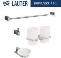 Набор аксессуаров для ванной Lauter 21SH2081 + 21SH2051 + 21SH2091 + 21SH42011 (Chrome, 4 предмета)