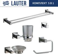 Набор аксессуаров для ванной Lauter 21SH6061 + 21SH6051 + 21SH6091 + 21SH6071 + 21SH6021 (Chrome, 5
