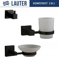 Набор аксессуаров для ванной Lauter 21SH6062 + 21SH6052 + 21SH6092 (Matt Black, 3 предмета)
