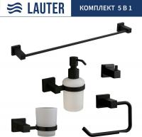 Набор аксессуаров для ванной Lauter 21SH6062 + 21SH6172 + 21SH6092 + 21SH6072 + 21SH6012 (Matt Black