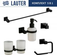 Набор аксессуаров для ванной Lauter 21SH6082 + 21SH6172 + 21SH6092 + 21SH6072 + 21SH6012 (Matt Black
