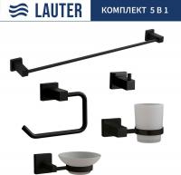 Набор аксессуаров для ванной Lauter 21SH6062 + 21SH6052 + 21SH6092 + 21SH6072 + 21SH6012 (Matt Black
