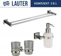 Набор аксессуаров для ванной Lauter 21SH6081 + 21SH6171 + 21SH6021 (Chrome, 3 предмета)