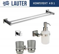 Набор аксессуаров для ванной Lauter 21SH6081 + 21SH6171 + 21SH6091 + 21SH6021 (Chrome, 4 предмета)