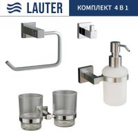 Набор аксессуаров для ванной Lauter 21SH6081 + 21SH6171 + 21SH6091 + 21SH6071 (Chrome, 4 предмета)