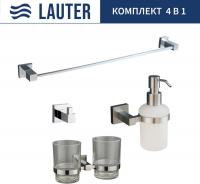 Набор аксессуаров для ванной Lauter 21SH6081 + 21SH6171 + 21SH6091 + 21SH6011 (Chrome, 4 предмета)