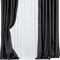 Комплект штор Mio Tesoro Блэкаут 200x260 + Гардина 500x260 (черный/белый)