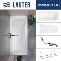 Ванна Lauter Belgravia 170x75 21110170 (с каркасом, лицевым экраном и сифоном 21Y11030 хром)