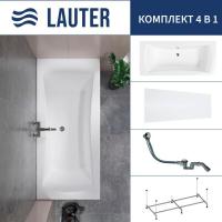 Ванна Lauter Belgravia 170x75 21110170 (с каркасом, лицевым экраном и сифоном 21Y32000 хром)