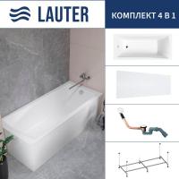 Ванна Lauter Aurora 170x75 21010075 (с каркасом, лицевым экраном и сифоном 21Y11022 белый)