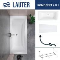 Ванна Lauter Belgravia 170x75 21110170 (с каркасом, лицевым экраном и сифоном 21Y31001 матовый черны