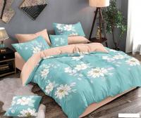 Постельное белье Реноме 1.5сп Оливковая коллекция. Простыня на резинке УУ 1694-1 (поплин)