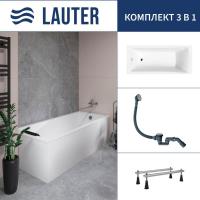 Ванна Lauter Aurora 180x80 21010080 (с ножками и сифоном 21Y31000 хром)