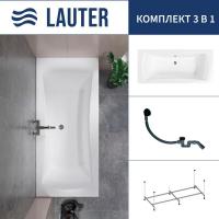 Ванна Lauter Belgravia 170x75 21110170 (с каркасом и сифоном 21Y31001 матовый черный)