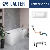 Ванна Lauter Aurora 170x75 21010075 (с ножками и сифоном 21Y11010 хром)