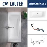 Ванна Lauter Belgravia 190x90 21110190 (с каркасом и сифоном 21Y11021 матовый черный)