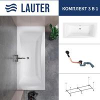 Ванна Lauter Belgravia 170x75 21110170 (с каркасом и сифоном 21Y11021 матовый черный)