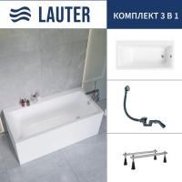 Ванна Lauter Seraphina 160x80 2112160R (с ножками и сифоном 21Y31000 хром)