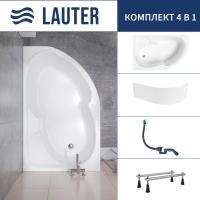 Ванна Lauter Geneva 170x105 2103170L (с ножками, лицевым экраном и сифоном 21Y31002 белый)