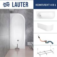 Ванна Lauter Monaco 170x72.5 2113170L (с каркасом, лицевым экраном и сифоном 21Y11022 белый)