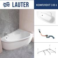 Ванна Lauter Valencia 150x100 2102150R (с каркасом и сифоном 21Y11030 хром)