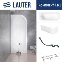 Ванна Lauter Monaco 170x72.5 2113170L (с каркасом, лицевым экраном и сифоном 21Y32002 белый)