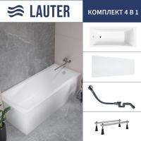 Ванна Lauter Aurora 150x70 21010050 (с ножками, лицевым экраном и сифоном 21Y32002 белый)