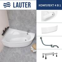 Ванна Lauter Valencia 150x100 2102150L (с ножками, лицевым экраном и сифоном 21Y32000 хром)
