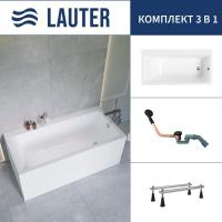 Ванна Lauter Seraphina 170x80 2112170R (с ножками и сифоном 21Y11021 матовый черный)