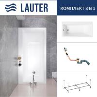 Ванна Lauter Seraphina 160x80 2112160L (с каркасом и сифоном 21Y11010 хром)