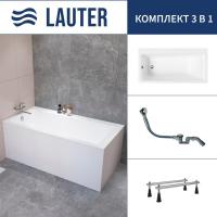 Ванна Lauter Seraphina 170x80 2112170L (с ножками и сифоном 21Y32000 хром)