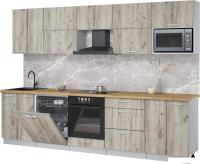 Готовая кухня Интерлиния Мила Лайт 3.0-ПМ2 (дуб серый/дуб серый/дуб бунратти)