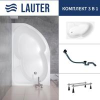 Ванна Lauter Geneva 170x105 2103170L (с ножками и сифоном 21Y32001 матовый черный)