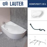 Ванна Lauter Geneva 170x105 2103170L (с каркасом и сифоном 21Y32002 белый)