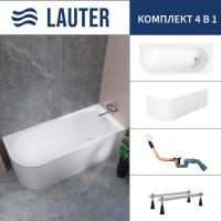 Ванна Lauter Monaco 170x72.5 2113170R (с ножками, лицевым экраном и сифоном 21Y11022 белый)