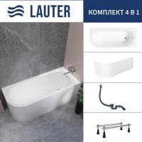 Ванна Lauter Monaco 170x72.5 2113170R (с ножками, лицевым экраном и сифоном 21Y31002 белый)