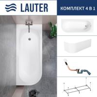 Ванна Lauter Monaco 170x72.5 2113170R (с каркасом, лицевым экраном и сифоном 21Y11022 белый)